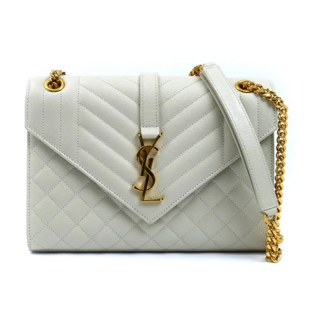 SAINT LAURENT Envelope Shoulder Bag White